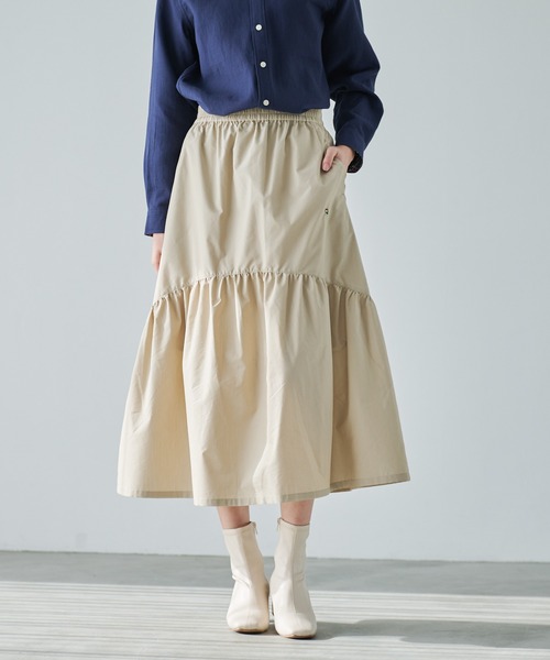 Arnold Palmer(アーノルドパーマー)の「ボリュームギャザー デザイン スカート(スカート・レディース・ベージュ/ブラック・S/M/L)」の1枚目の写真