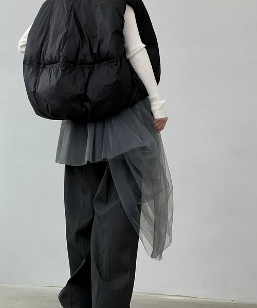 chuclla（チュクラ）の「2way アシンメトリー チュールベアトップ chw24s031（チューブトップ・レディース・グレー・M）」の17枚目の写真