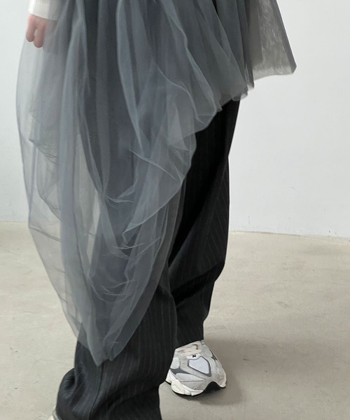 chuclla（チュクラ）の「2way アシンメトリー チュールベアトップ chw24s031（チューブトップ・レディース・グレー・M）」の18枚目の写真