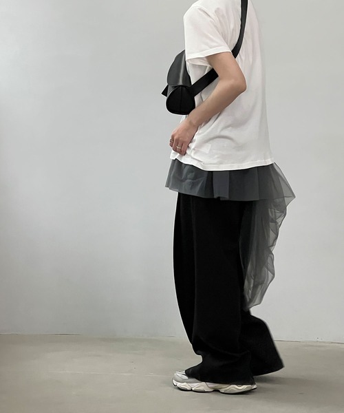 chuclla（チュクラ）の「2way アシンメトリー チュールベアトップ chw24s031（チューブトップ・レディース・グレー・M）」の21枚目の写真