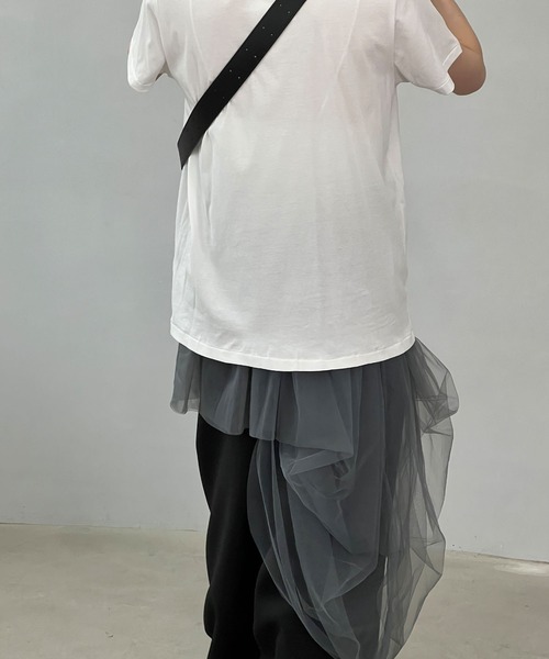 chuclla（チュクラ）の「2way アシンメトリー チュールベアトップ chw24s031（チューブトップ・レディース・グレー・M）」の10枚目の写真