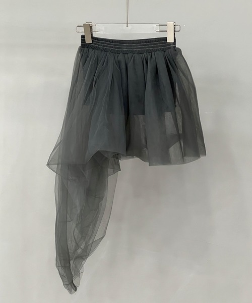 chuclla（チュクラ）の「2way アシンメトリー チュールベアトップ chw24s031（チューブトップ・レディース・グレー・M）」の14枚目の写真