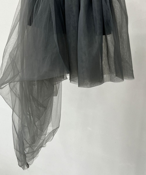 chuclla（チュクラ）の「2way アシンメトリー チュールベアトップ chw24s031（チューブトップ・レディース・グレー・M）」の7枚目の写真