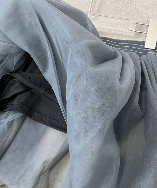 chuclla（チュクラ）の「2way アシンメトリー チュールベアトップ chw24s031（チューブトップ・レディース・グレー・M）」の8枚目の写真