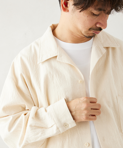 ARMY TWILL(アーミーツイル)の「【ARMY TWILL / アーミーツイル】別注 コットンスラブシャツ(シャツ/ブラウス・メンズ・アイボリー/ベージュ/グリーン・MEDIUM/LARGE)」の2枚目の写真