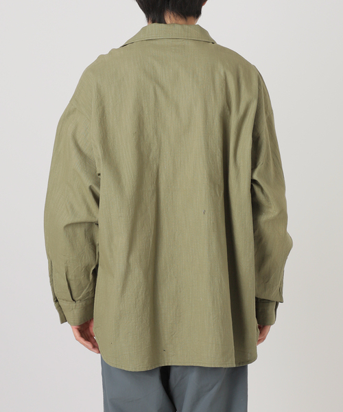 ARMY TWILL(アーミーツイル)の「【ARMY TWILL / アーミーツイル】別注 コットンスラブシャツ(シャツ/ブラウス・メンズ・アイボリー/ベージュ/グリーン・MEDIUM/LARGE)」の8枚目の写真