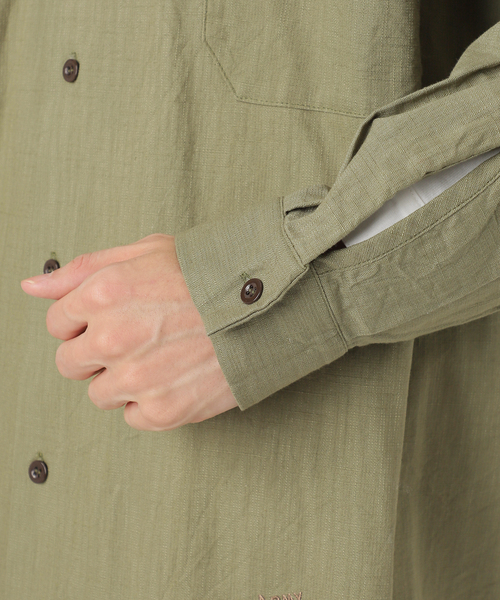 ARMY TWILL(アーミーツイル)の「【ARMY TWILL / アーミーツイル】別注 コットンスラブシャツ(シャツ/ブラウス・メンズ・アイボリー/ベージュ/グリーン・MEDIUM/LARGE)」の11枚目の写真