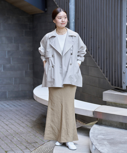 IENA（イエナ）の「《追加》PE/ポプリンオーバーショートコート（その他アウター・レディース・ベージュ/ネイビー/ライトグレー・36/38）」の22枚目の写真