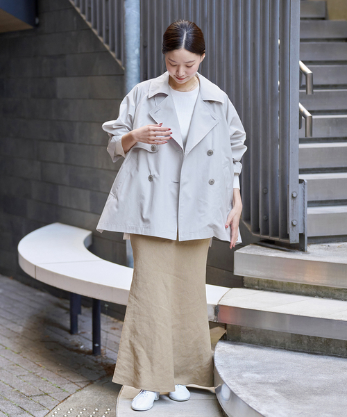 IENA（イエナ）の「《追加》PE/ポプリンオーバーショートコート（その他アウター・レディース・ベージュ/ネイビー/ライトグレー・36/38）」の21枚目の写真