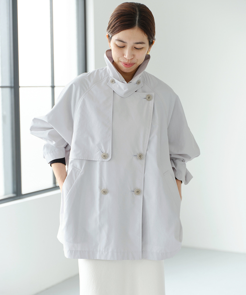 IENA（イエナ）の「《追加》PE/ポプリンオーバーショートコート（その他アウター・レディース・ベージュ/ネイビー/ライトグレー・36/38）」の17枚目の写真