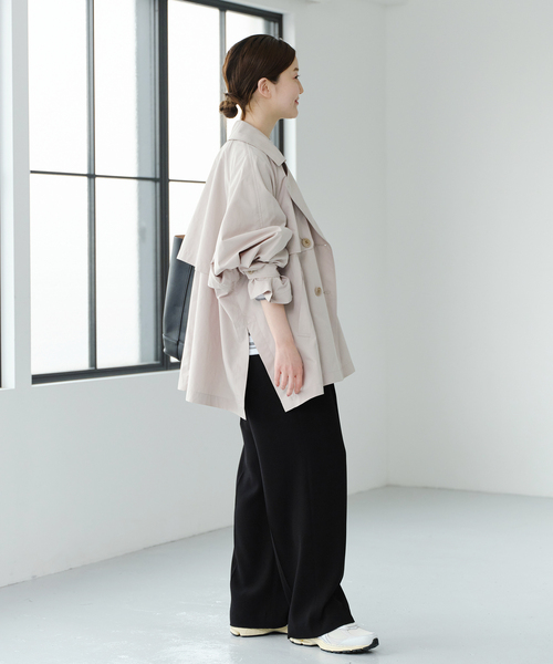 IENA（イエナ）の「《追加》PE/ポプリンオーバーショートコート（その他アウター・レディース・ベージュ/ネイビー/ライトグレー・36/38）」の10枚目の写真