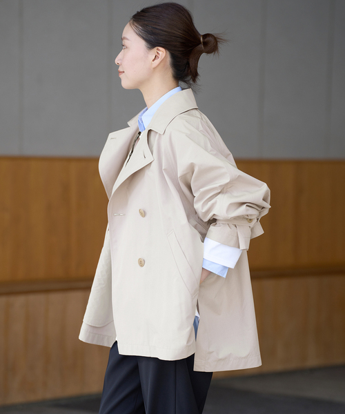 IENA（イエナ）の「《追加》PE/ポプリンオーバーショートコート（その他アウター・レディース・ベージュ/ネイビー/ライトグレー・36/38）」の7枚目の写真