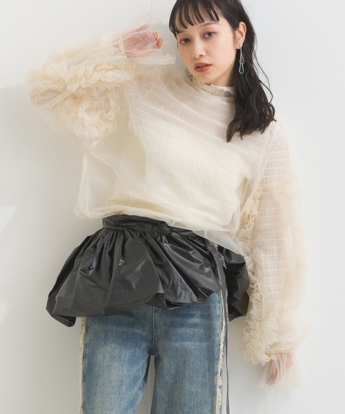 コムデギャルソン　フリル袖　Tシャツ 変形スリーブ　S〜M FREAK'S STORE tシャツ multi functional 袖フリルショート