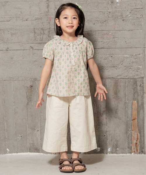 RAGMART（ラグマート）の「ラウンドカラーブラウス（Tシャツ/カットソー・キッズ・ベージュ/チェック/ブルー・100cm/110cm/120cm/130cm）」の6枚目の写真