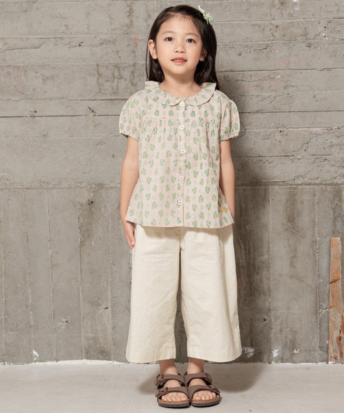 RAGMART（ラグマート）の「ラウンドカラーブラウス（Tシャツ/カットソー・キッズ・ベージュ/チェック/ブルー・100cm/110cm/120cm/130cm）」の4枚目の写真