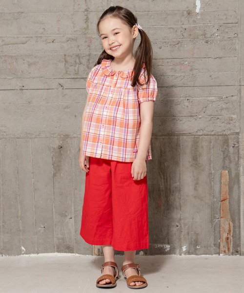 RAGMART（ラグマート）の「ラウンドカラーブラウス（Tシャツ/カットソー・キッズ・ベージュ/チェック/ブルー・100cm/110cm/120cm/130cm）」の10枚目の写真