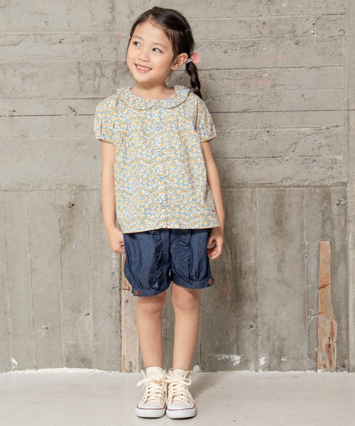 RAGMART（ラグマート）の「ラウンドカラーブラウス（Tシャツ/カットソー・キッズ・ベージュ/チェック/ブルー・100cm/110cm/120cm/130cm）」の8枚目の写真