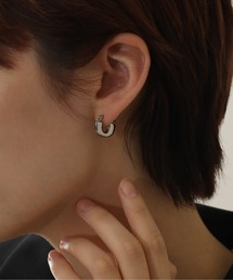金属アレルギー対応 オーバルフラットフープピアス サージカルステンレス