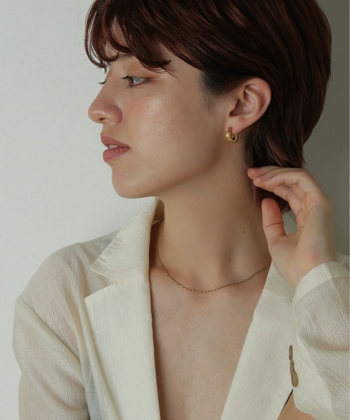 ORLEAN（オルレアン）の「金属アレルギー対応 オーバルフラットフープピアス サージカルステンレス（ピアス（両耳用）・レディース・シルバー/ゴールド・フリー）」の11枚目の写真
