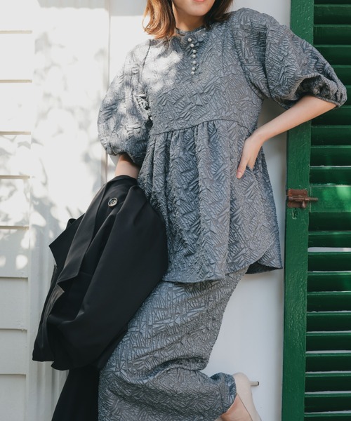 14★新品タグ付き★ ドリードール ジャガードドレスバルーンスリーブ ジャガードセットアップ（ドレス）｜Dorry Doll（ドリードール）の