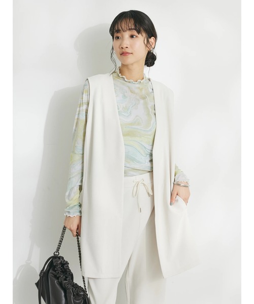 CRAFT STANDARD BOUTIQUE(クラフトスタンダードブティック)の「ジョーゼットロングジレ(ベスト・レディース・アイボリー/ネイビー/ブラック・FREE)」の4枚目の写真