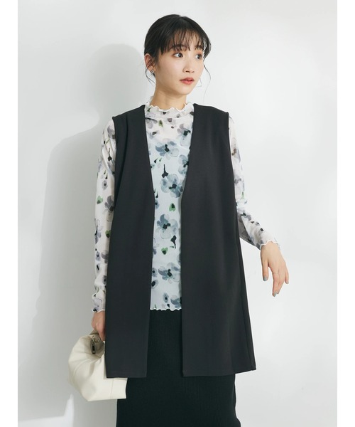 CRAFT STANDARD BOUTIQUE(クラフトスタンダードブティック)の「ジョーゼットロングジレ(ベスト・レディース・アイボリー/ネイビー/ブラック・FREE)」の5枚目の写真