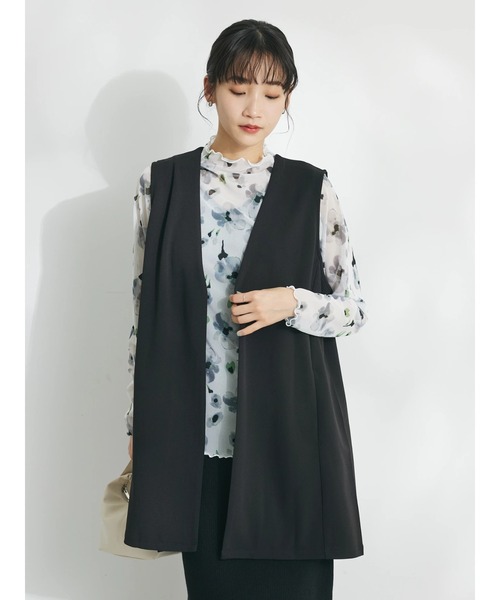 CRAFT STANDARD BOUTIQUE(クラフトスタンダードブティック)の「ジョーゼットロングジレ(ベスト・レディース・アイボリー/ネイビー/ブラック・FREE)」の6枚目の写真