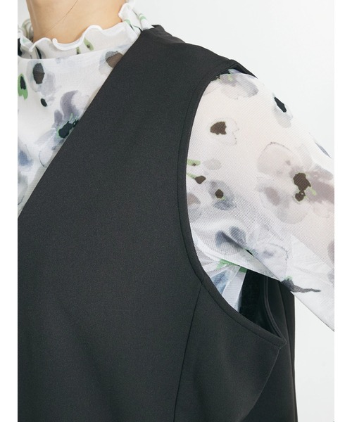 CRAFT STANDARD BOUTIQUE(クラフトスタンダードブティック)の「ジョーゼットロングジレ(ベスト・レディース・アイボリー/ネイビー/ブラック・FREE)」の10枚目の写真