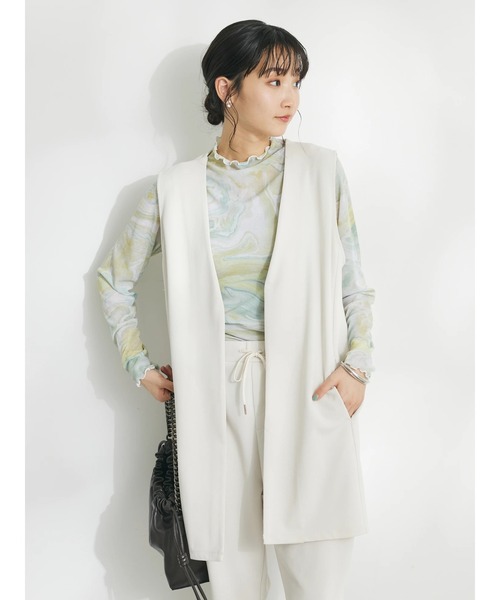 CRAFT STANDARD BOUTIQUE(クラフトスタンダードブティック)の「ジョーゼットロングジレ(ベスト・レディース・アイボリー/ネイビー/ブラック・FREE)」の16枚目の写真