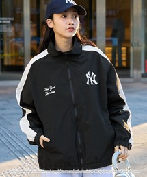 MLB（メジャーリーグベースボール）の「MLB メジャーリーグベースボール 別注 ワッペン刺繍 オーバーサイズ スタンドネック サイドライン ナイロントラックジャケット（ナイロンジャケット）」