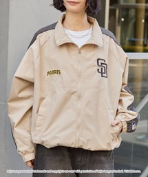 MLB（メジャーリーグベースボール）の「MLB メジャーリーグベースボール 別注 ワッペン刺繍 オーバーサイズ スタンドネック サイドライン ナイロントラックジャケット（ナイロンジャケット）」