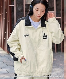 MLB（メジャーリーグベースボール）の「MLB メジャーリーグベースボール 別注 ワッペン刺繍 オーバーサイズ スタンドネック サイドライン ナイロントラックジャケット（ナイロンジャケット）」