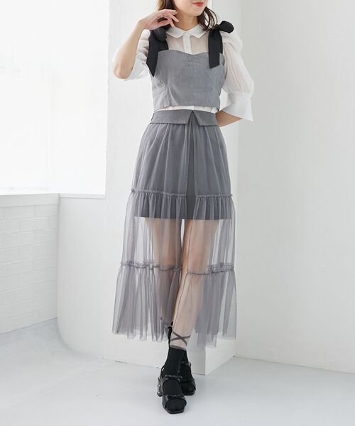 MAJESTIC LEGON（マジェスティックレゴン）の「クリアビジューヒールリボンサンダル（サンダル・レディース・アイボリー/ブラック・SMALL/MEDIUM/LARGE/X-LARGE）」の18枚目の写真