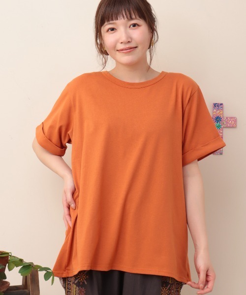 チチカカ（チチカカ）の「ツイストフェイクレイヤードプルオーバー（Tシャツ/カットソー・レディース・オレンジ/チャコールグレー/ネイビー・FREE）」の21枚目の写真