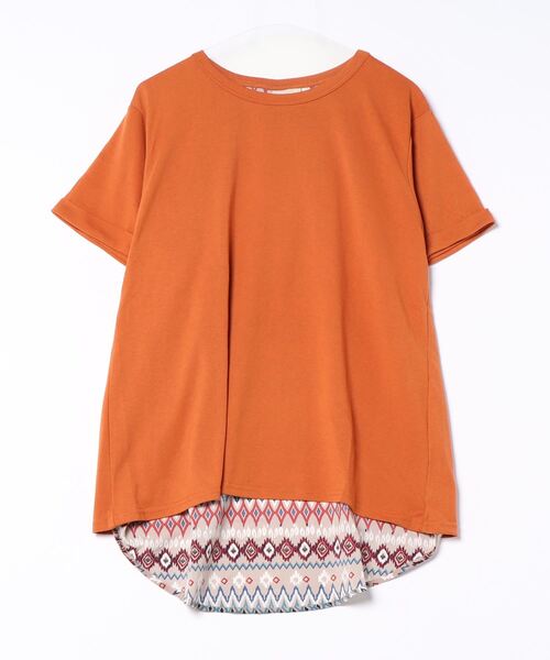 チチカカ（チチカカ）の「ツイストフェイクレイヤードプルオーバー（Tシャツ/カットソー・レディース・オレンジ/チャコールグレー/ネイビー・FREE）」の15枚目の写真