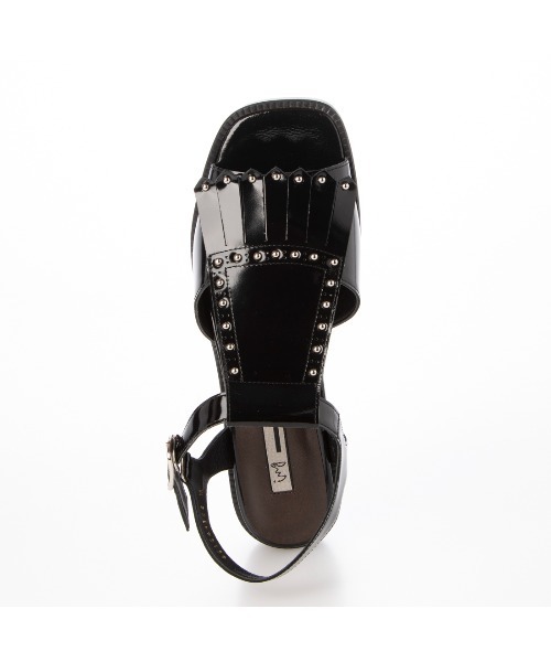 スタッズ付きキルトタッセルサンダル