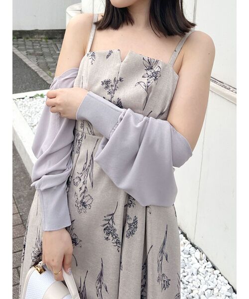 MERCURYDUO（マーキュリーデュオ）の「ハイツイストナロースリーブボレロ（カーディガン/ボレロ・レディース・ブラック/オフホワイト/ライトグレー・FREE）」の3枚目の写真