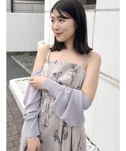 MERCURYDUO（マーキュリーデュオ）の「ハイツイストナロースリーブボレロ（カーディガン/ボレロ・レディース・ブラック/オフホワイト/ライトグレー・FREE）」の19枚目の写真