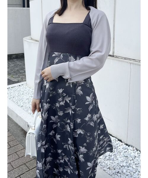 MERCURYDUO（マーキュリーデュオ）の「ハイツイストナロースリーブボレロ（カーディガン/ボレロ・レディース・ブラック/オフホワイト/ライトグレー・FREE）」の18枚目の写真