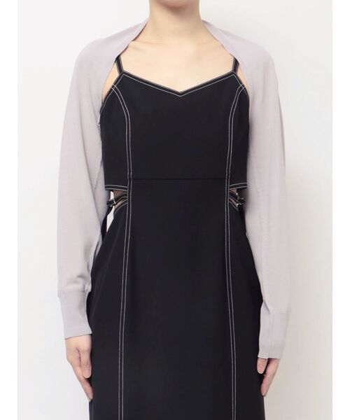 MERCURYDUO（マーキュリーデュオ）の「ハイツイストナロースリーブボレロ（カーディガン/ボレロ・レディース・ブラック/オフホワイト/ライトグレー・FREE）」の21枚目の写真