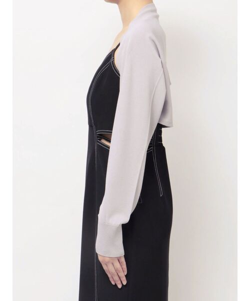 MERCURYDUO（マーキュリーデュオ）の「ハイツイストナロースリーブボレロ（カーディガン/ボレロ・レディース・ブラック/オフホワイト/ライトグレー・FREE）」の22枚目の写真
