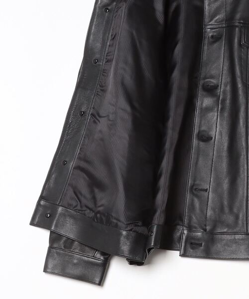ADAMPATEK/アダムパテック】lamb leather trucker jacket/ラムレザー