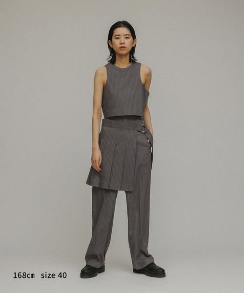 M TO R（ムウトアール）の「［BELT］PINSTRIPE WRAP BELT（ベルト・レディース・ライトグレー/ネイビー・38/40）」の3枚目の写真