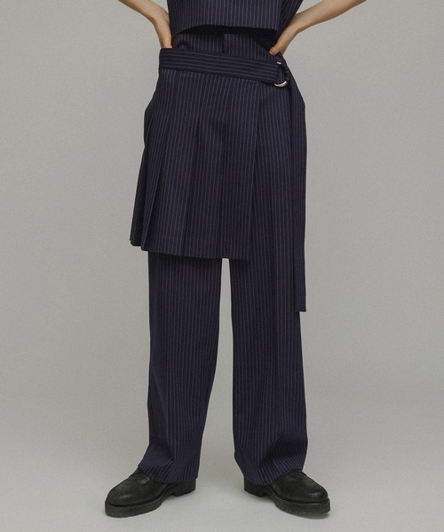 M TO R（ムウトアール）の「［BELT］PINSTRIPE WRAP BELT（ベルト・レディース・ライトグレー/ネイビー・38/40）」の7枚目の写真