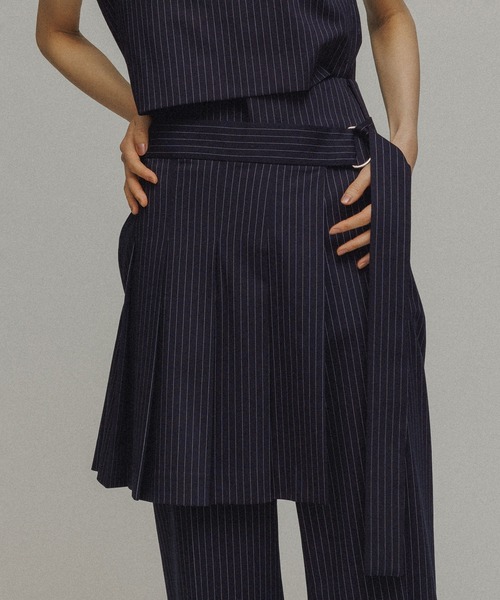 M TO R（ムウトアール）の「［BELT］PINSTRIPE WRAP BELT（ベルト・レディース・ライトグレー/ネイビー・38/40）」の9枚目の写真