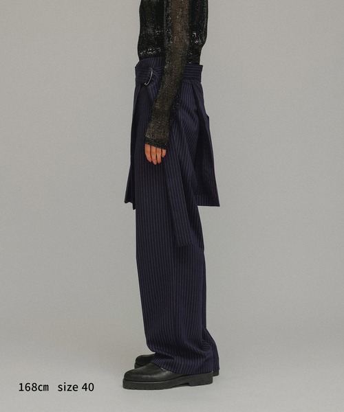 M TO R（ムウトアール）の「［BELT］PINSTRIPE WRAP BELT（ベルト・レディース・ライトグレー/ネイビー・38/40）」の14枚目の写真