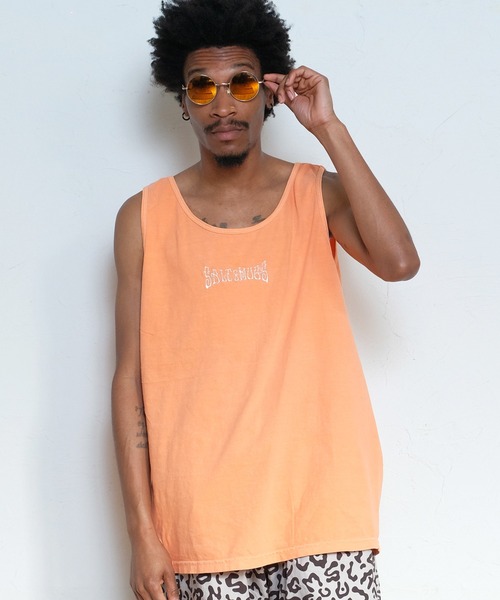 SALT&MUGS(ソルトアンドマグス)の「SM Logo Tunk Top(Tシャツ/カットソー・メンズ・ホワイト/ブラック/オレンジ・MEDIUM/LARGE/X-LARGE)」の3枚目の写真