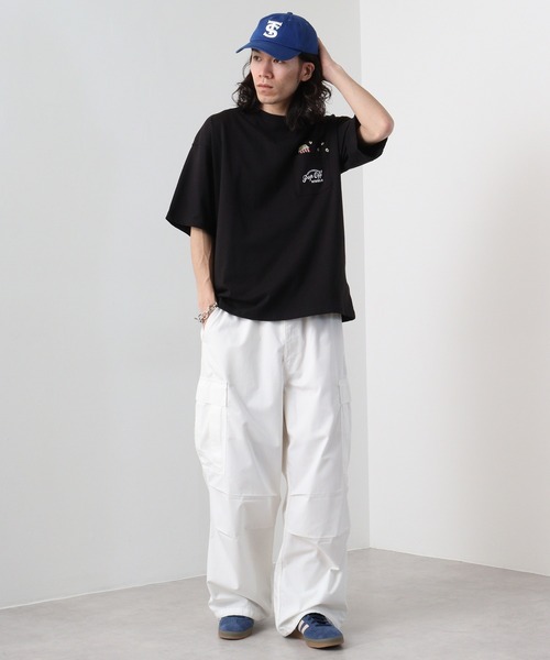 FUNALIVE（ファンアライブ）の「オーバーサイズ ポケ付き刺繍＆バックプリント ヘビーウエイト半袖Tシャツ（Tシャツ/カットソー・メンズ・ホワイト/ブラック系1/ブラック系/ブラック/ホワイト系/ホワイト系1/ブラック系3/ホワイト系2/ブラック系2/ホワイト系3・LL/L/M）」の15枚目の写真