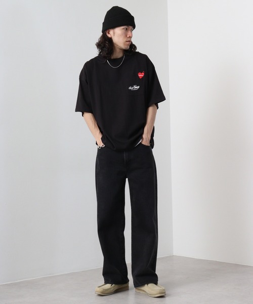 FUNALIVE（ファンアライブ）の「オーバーサイズ ポケ付き刺繍＆バックプリント ヘビーウエイト半袖Tシャツ（Tシャツ/カットソー・メンズ・ホワイト/ブラック系1/ブラック系/ブラック/ホワイト系/ホワイト系1/ブラック系3/ホワイト系2/ブラック系2/ホワイト系3・LL/L/M）」の21枚目の写真