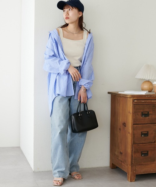 DISCOAT(ディスコート)の「リブメランジスクエアタンクトップ(タンクトップ・レディース・アイボリー/ブラック/ライトグレー/オレンジ/オレンジ系その他・FREE)」の9枚目の写真